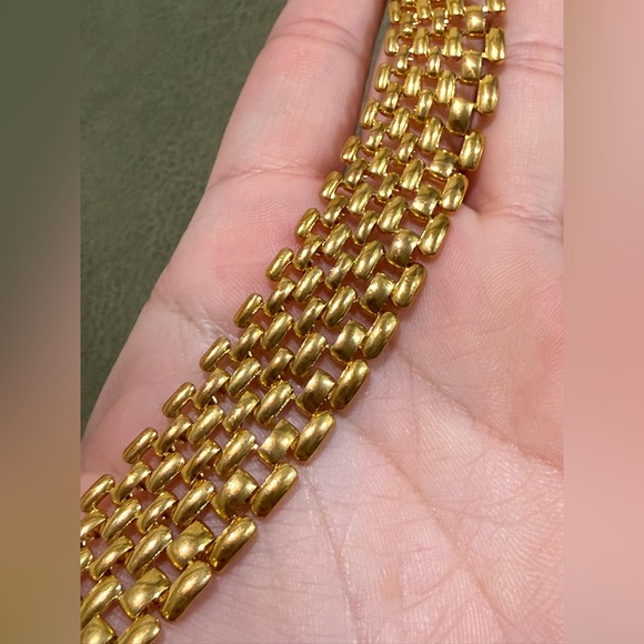 Vintage Gold Tone Panther Link Necklace 17” - Picture 2 of 7